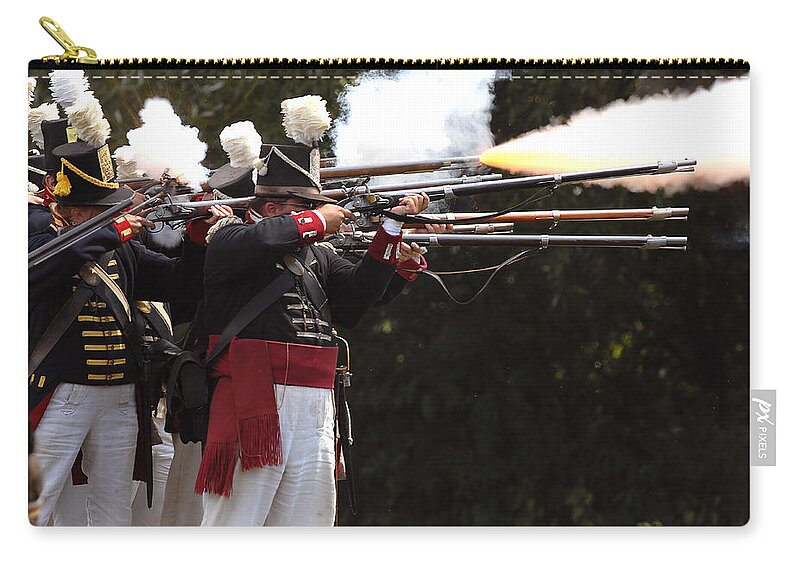 American Zip Pouch featuring the photograph American Firing Line #1 by JT Lewis