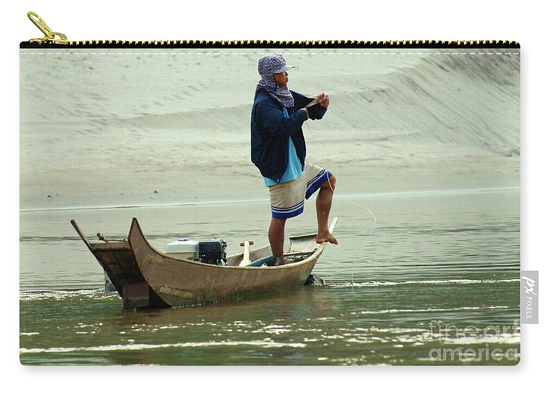 Mekong Zip Pouch featuring the photograph Balancing Act #1 by Bob Christopher