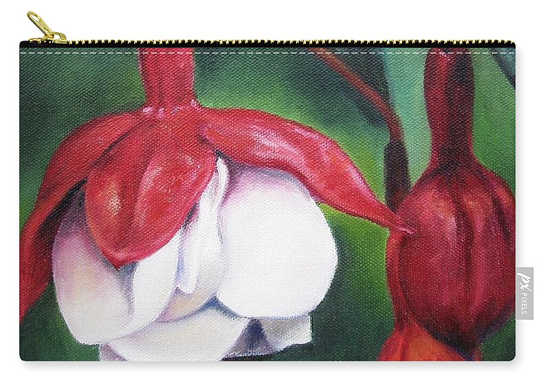 Fuchsia Zip Pouch featuring the painting Big Bold and Beautiful by Lori Brackett