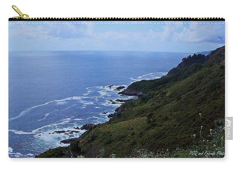 Pfeiffer Beach Zip Pouch featuring the photograph 'Big Sur Coastline' #1 by PJQandFriends Photography