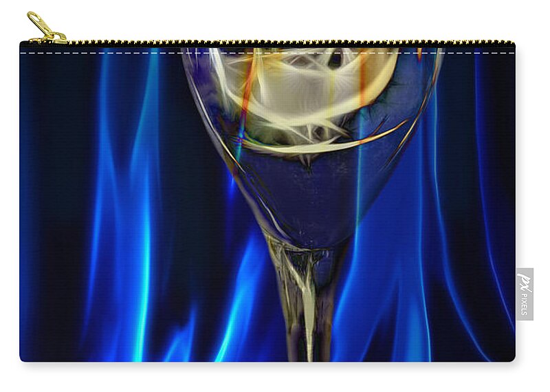 Wine Glass Zip Pouch featuring the photograph Blue compliments me #1 by Danuta Bennett