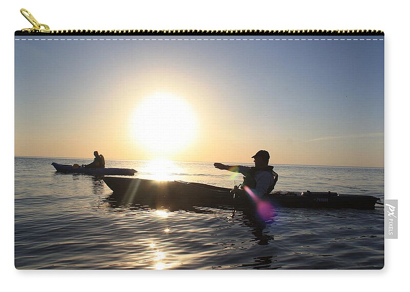Great Lakes Zip Pouch featuring the photograph Coasting On Waters Light #1 by Carrie Godwin