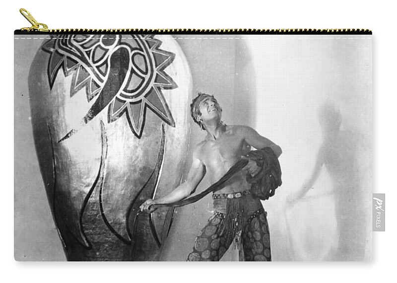-ecq- Zip Pouch featuring the photograph Douglas Fairbanks #1 by Granger