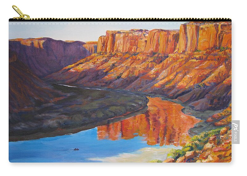 Evening Carry-all Pouch featuring the painting Evening Float Bowknot Bend by Page Holland