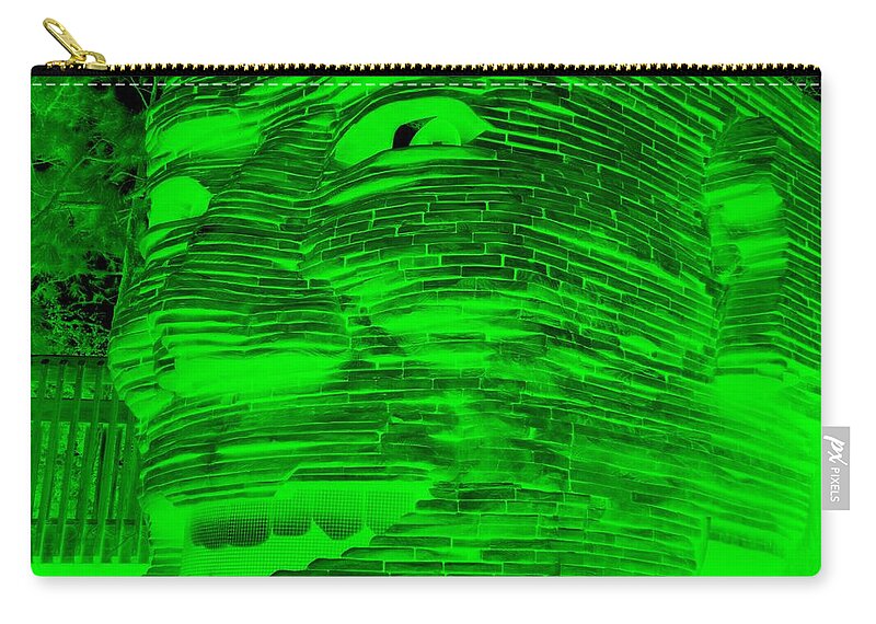 Architecture Zip Pouch featuring the photograph GENTLE GIANT in NEGATIVE GREEN #1 by Rob Hans