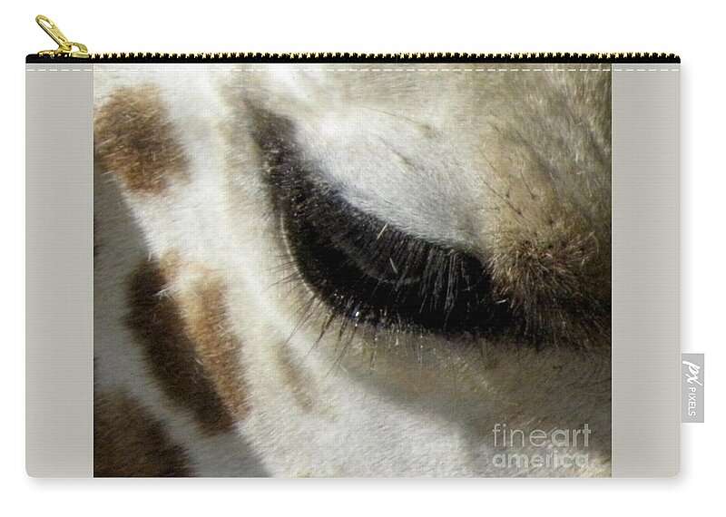 Giraffe Zip Pouch featuring the photograph Giraffe Eye #1 by Kim Galluzzo