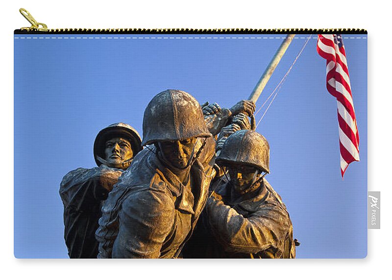Iwo Jima Zip Pouch featuring the photograph Iwo Jima Memorial #1 by Brian Jannsen