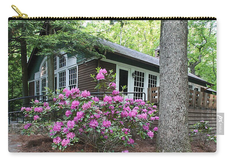 Signal Mountain Zip Pouch featuring the photograph Little Brown Church in Spring #1 by Tom and Pat Cory