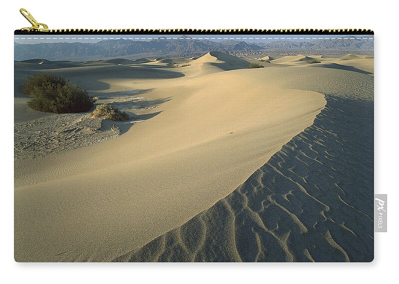 00174940 Zip Pouch featuring the photograph Mesquite Flat Sand Dunes Death Valley #1 by Tim Fitzharris