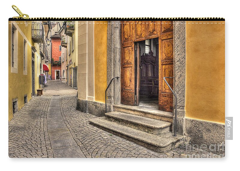 Alley Zip Pouch featuring the photograph Old stone alley #1 by Mats Silvan