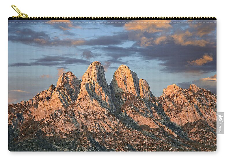 00438928 Zip Pouch featuring the photograph Organ Mountains Near Las Cruces New #1 by Tim Fitzharris