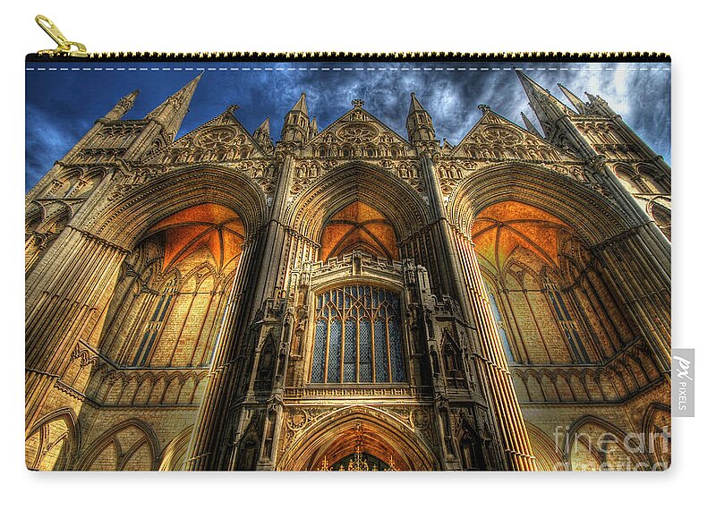 Yhun Suarez Zip Pouch featuring the photograph Peterborough Cathedral by Yhun Suarez