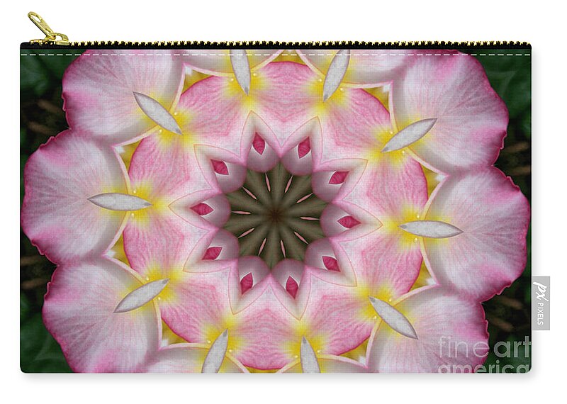 Kaleidoscope Zip Pouch featuring the photograph Plumeria 2 #1 by Mark Gilman