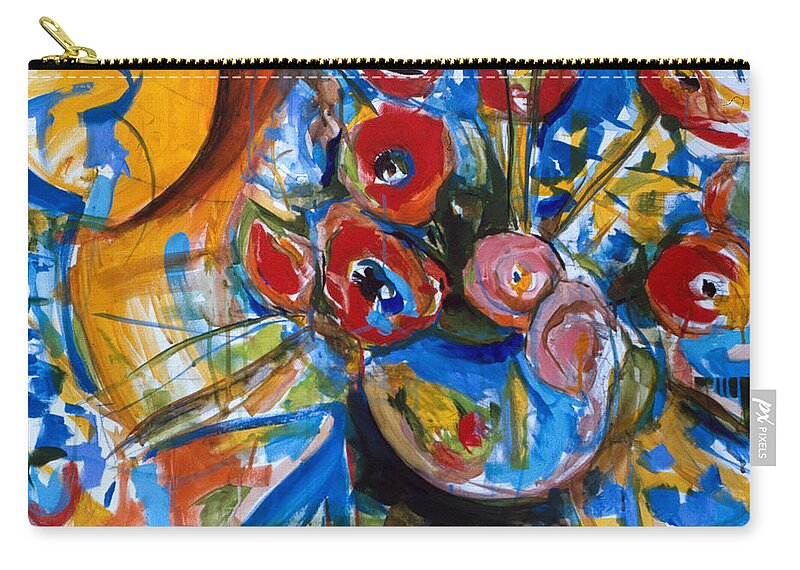 Poppies Carry-all Pouch featuring the painting Poppies by John Gholson
