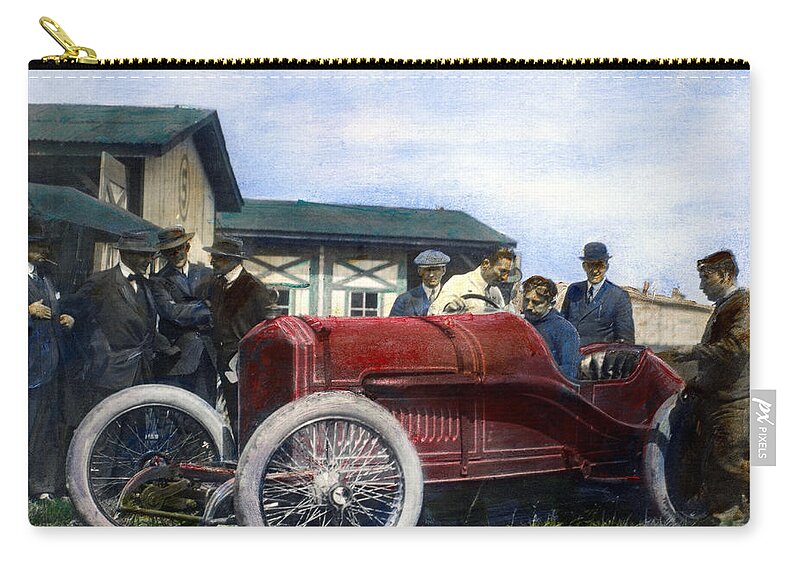 1914 Zip Pouch featuring the photograph Race Car, 1914 #1 by Granger