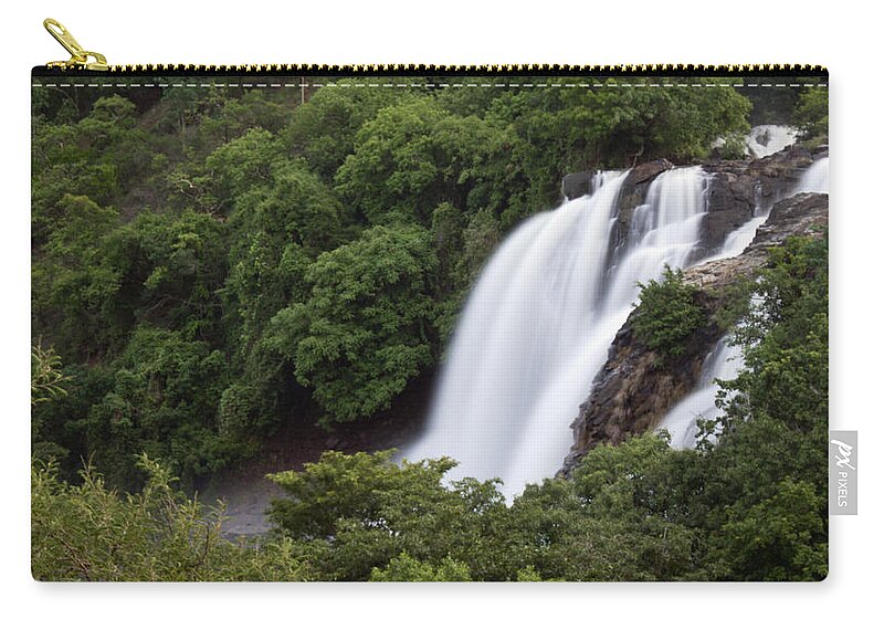 Shivanasamudra Falls Zip Pouch featuring the photograph Shivanasamudra Falls #1 by SAURAVphoto Online Store