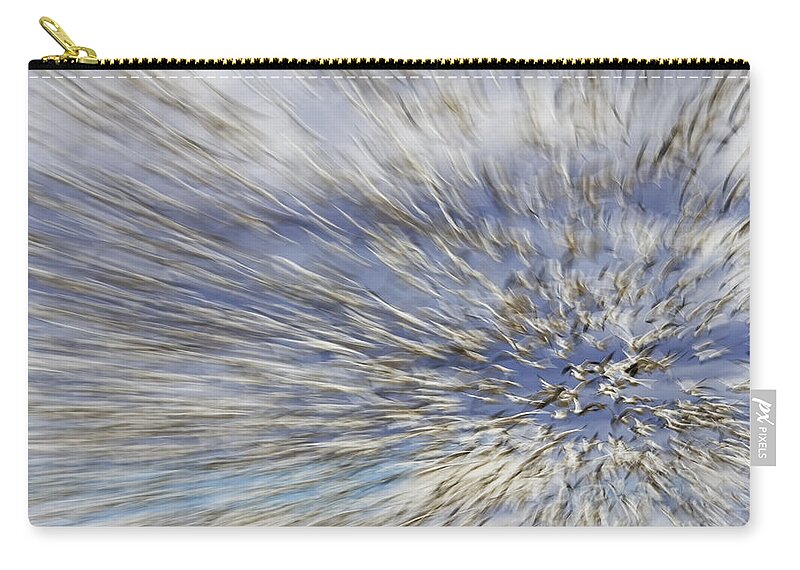 00198394 Zip Pouch featuring the photograph Snow Goose Flock Abstract by Konrad Wothe