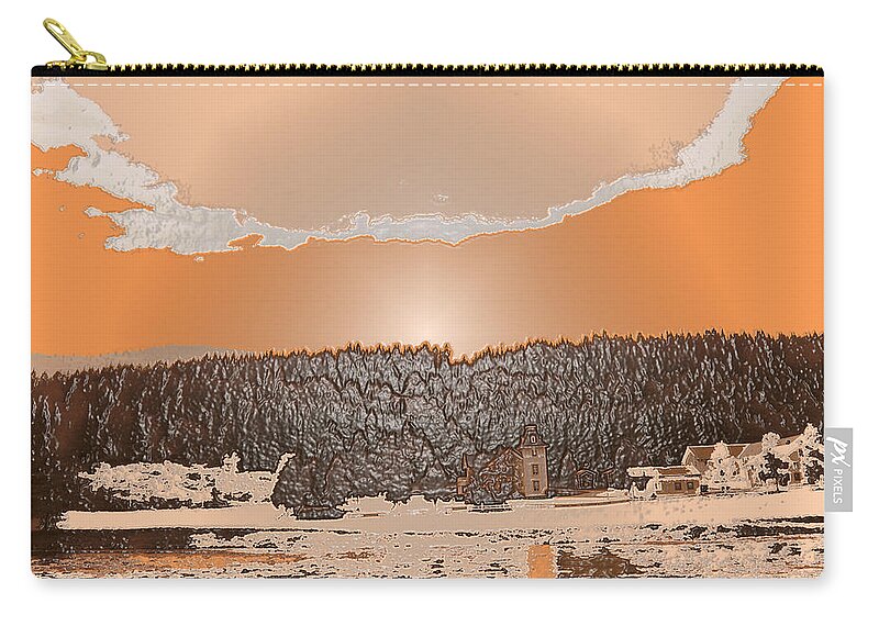 Augusta Stylianou Zip Pouch featuring the digital art Snowy Landscape #5 by Augusta Stylianou
