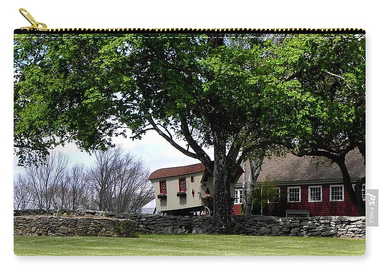 Wagon Wheel Trailer Zip Pouch featuring the photograph Spring in the country #1 by Kim Galluzzo
