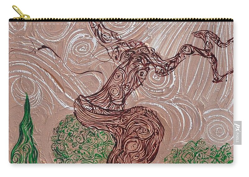 Tree Zip Pouch featuring the painting The Earthen Tree #1 by Stefan Duncan