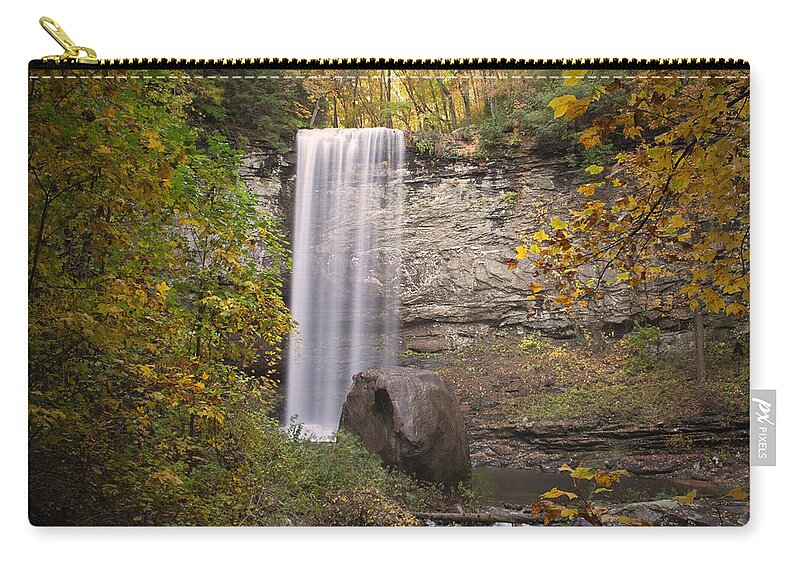 Waterfall Zip Pouch featuring the photograph Waterfall #10 by David Troxel