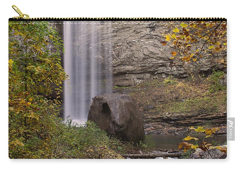 Waterfall Zip Pouch featuring the photograph Waterfall #11 by David Troxel