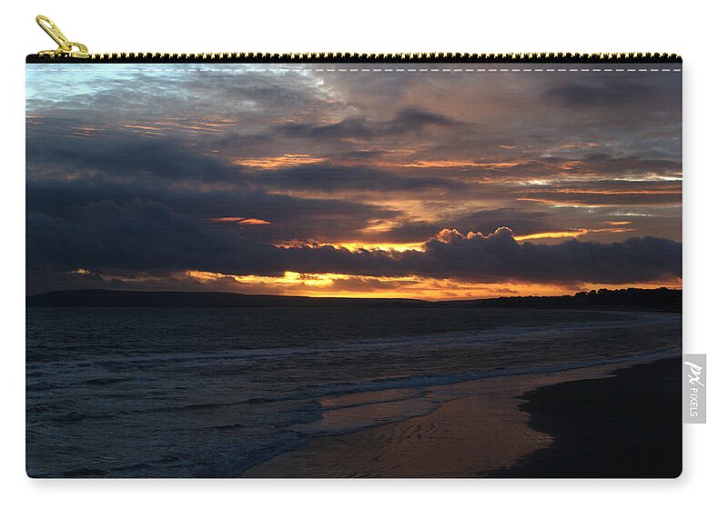 Sunset Zip Pouch featuring the photograph Bournemouth Sunset #12 by Chris Day