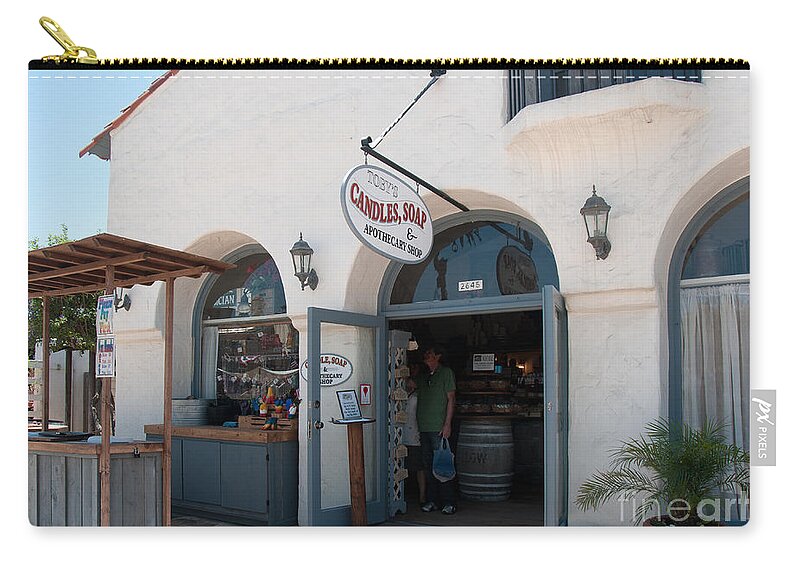 Architecture Zip Pouch featuring the digital art Old Town San Diego #14 by Carol Ailles