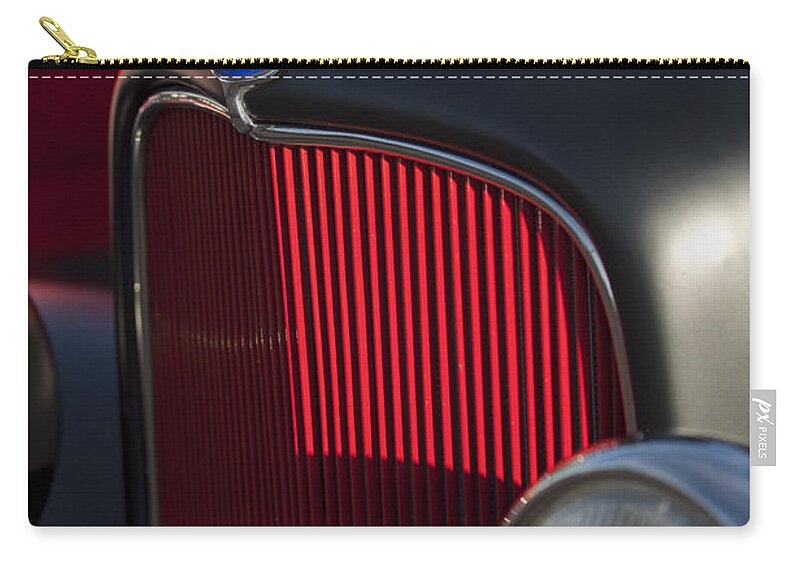 1932 Ford Roadster Zip Pouch featuring the photograph 1932 Ford Roadster Grille 3 by Jill Reger