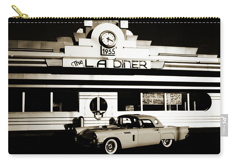 Diner Zip Pouch featuring the photograph 1950s Revisited by Marilyn Hunt