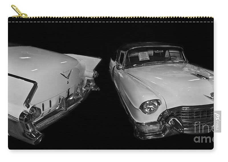 1955 Zip Pouch featuring the digital art 1955 Cadillac Series 62 El Dorado Convertible by Tim Mulina
