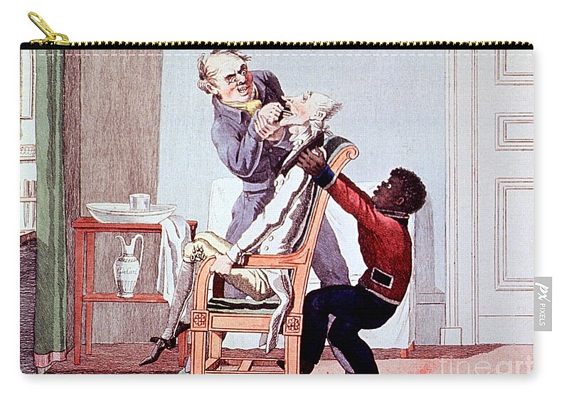 History Zip Pouch featuring the photograph 19th Century Dentistry Tooth Extraction by Science Source