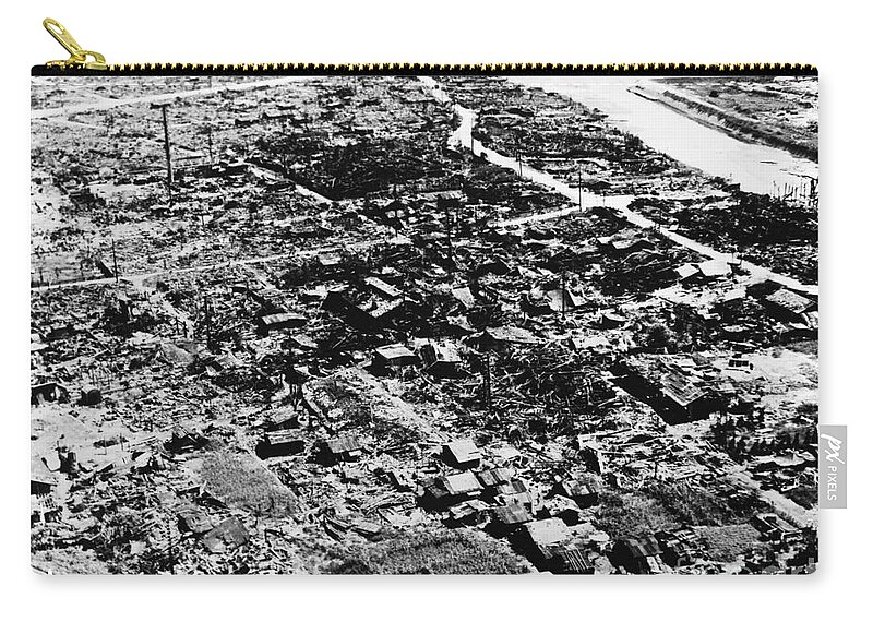 Hiroshima Zip Pouch featuring the photograph Hiroshima #2 by Photo Researchers
