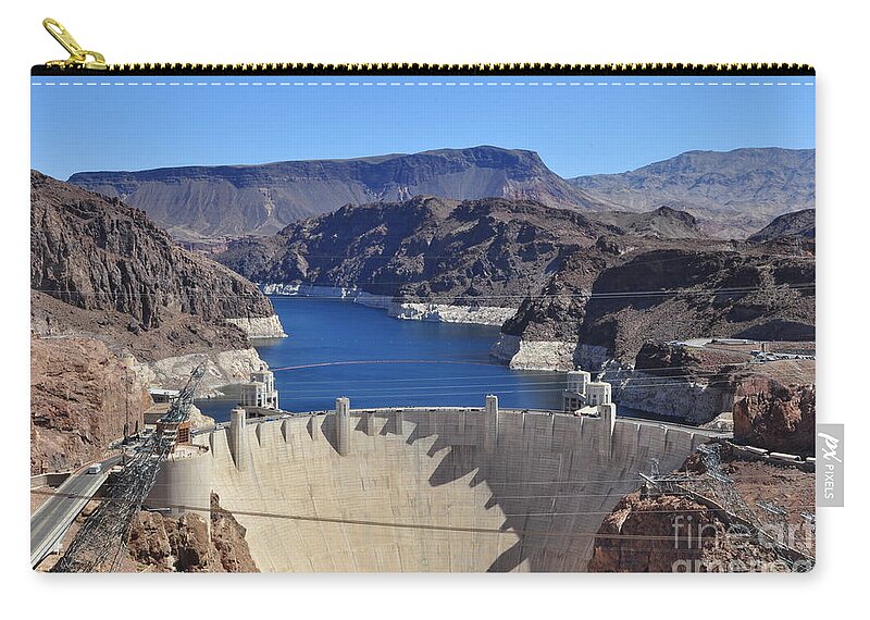 Lake Meade Zip Pouch featuring the photograph Hoover Dam by Dejan Jovanovic