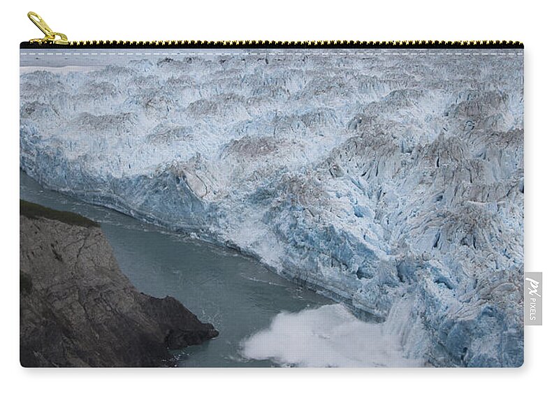 00477978 Zip Pouch featuring the photograph Hubbard Glacier Encroaching On Gilbert Point #6 by Matthias Breiter