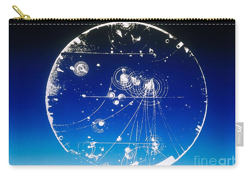Subatomic Tracks Zip Pouch featuring the photograph Proton-photon Collision #8 by Omikron