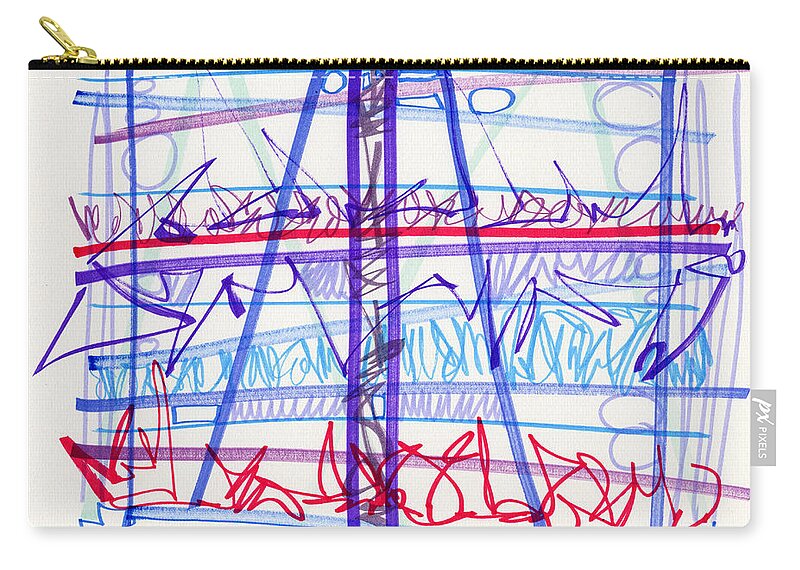 Abstract Zip Pouch featuring the drawing 2012 Drawing #16 by Lynne Taetzsch