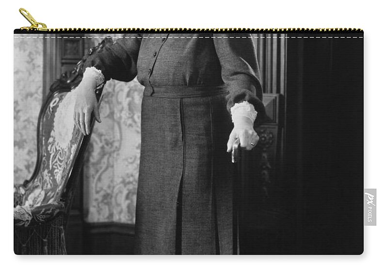 -women Single Figures- Zip Pouch featuring the photograph Silent Film Still: Woman #25 by Granger