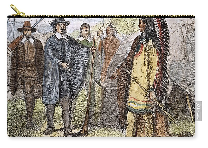 1621 Zip Pouch featuring the photograph Edward Winslow (1595-1655) #3 by Granger