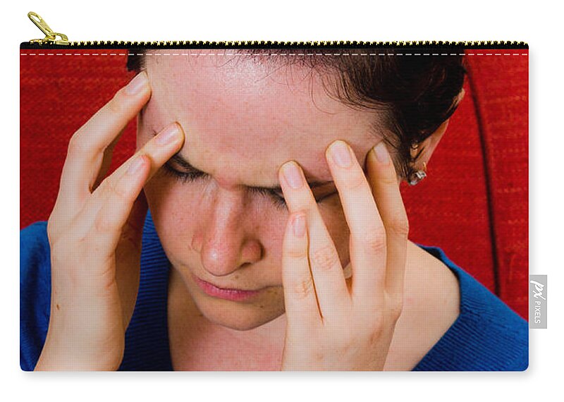 Anxiety Zip Pouch featuring the photograph Headache #3 by Photo Researchers