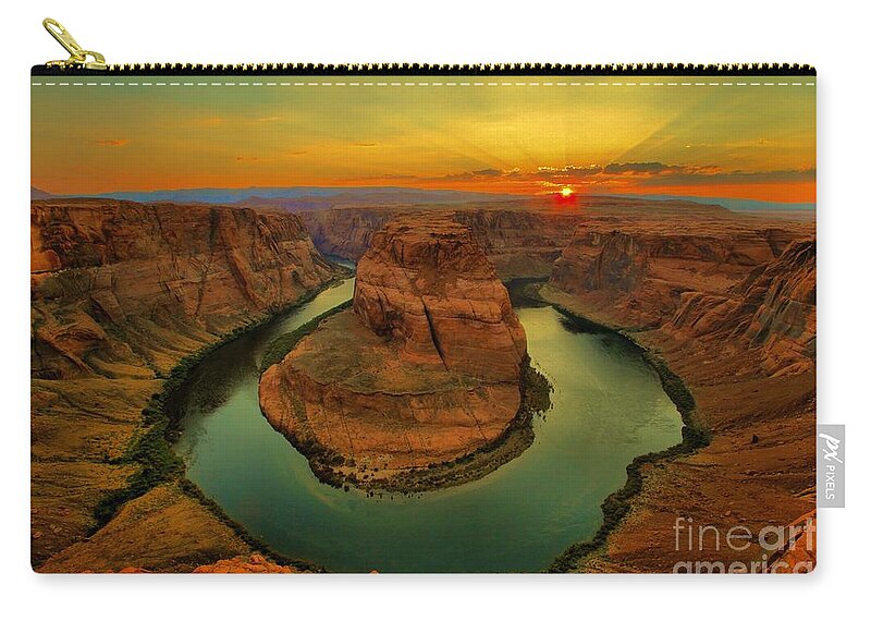  Zip Pouch featuring the photograph Horseshoe Bend #3 by Adam Jewell