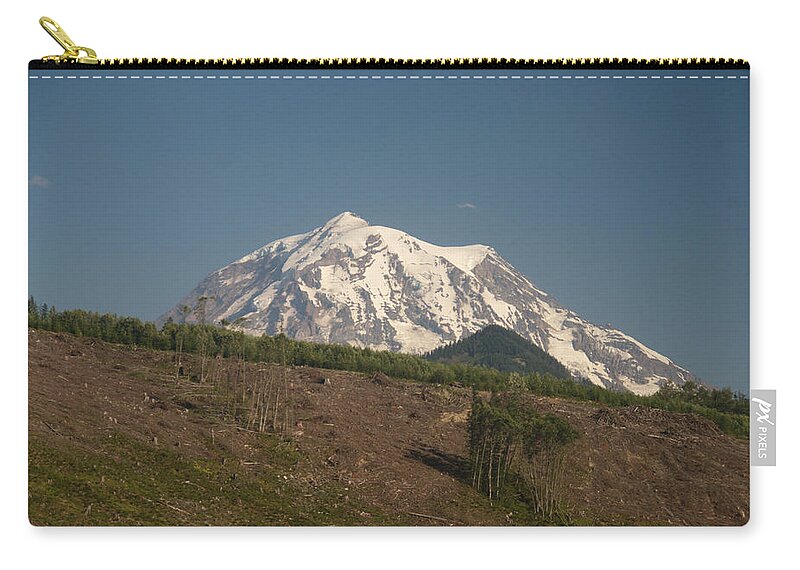 Rainier Zip Pouch featuring the photograph Mt Rainier #3 by Michael Merry