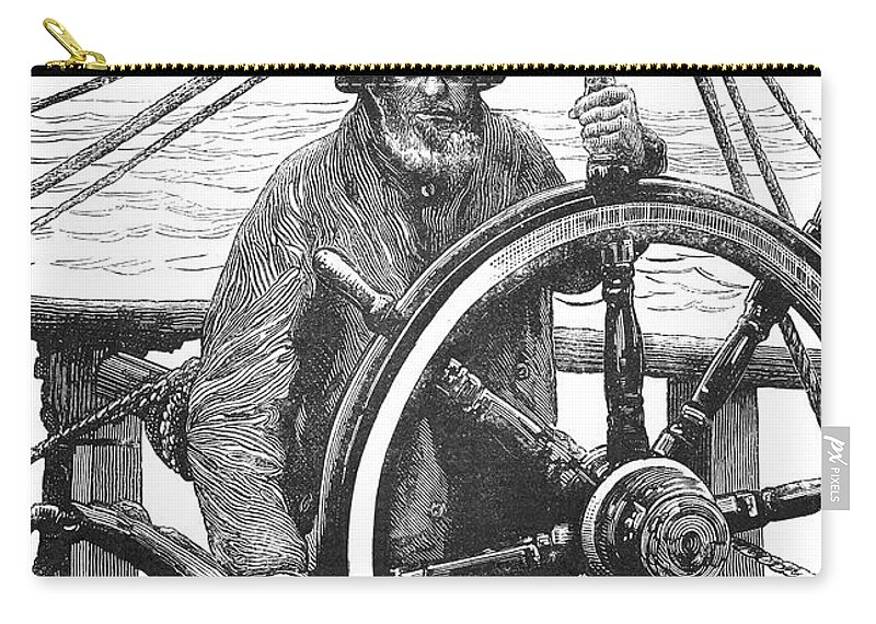 1895 Zip Pouch featuring the drawing SAILOR, 19th CENTURY #7 by Granger