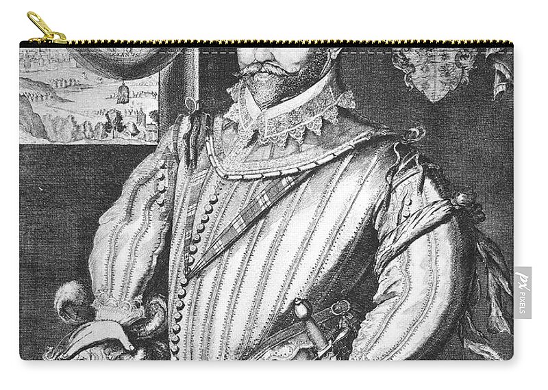 1583 Zip Pouch featuring the photograph Sir Francis Drake (1540-1596) #3 by Granger