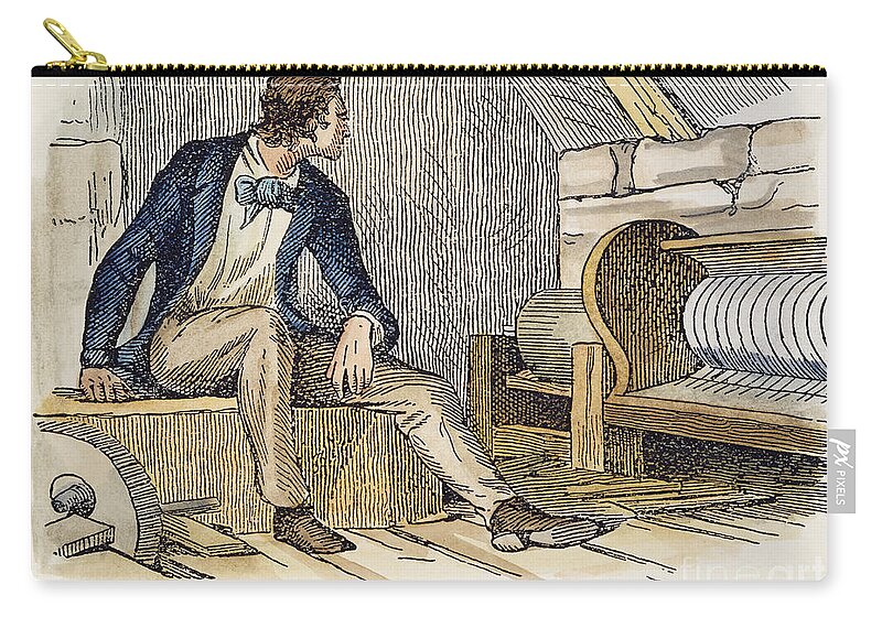18th Century Zip Pouch featuring the photograph Eli Whitney (1765-1825) #4 by Granger