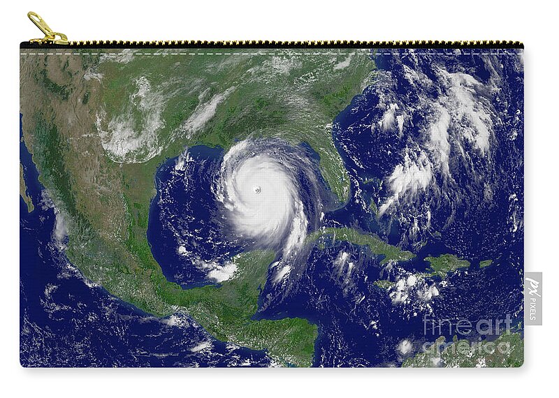 Katrina Zip Pouch featuring the photograph Hurricane Katrina #4 by Science Source