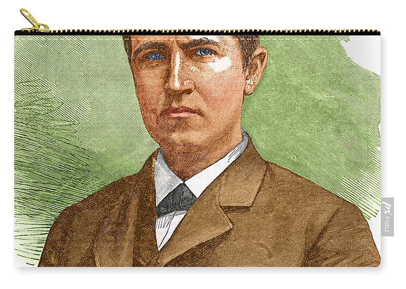 History Zip Pouch featuring the photograph Thomas Edison, American Inventor #4 by Science Source