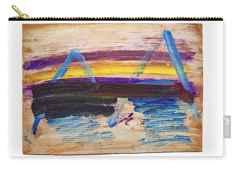 Tsunami Zip Pouch featuring the painting Tsunami #4 by Charles Stuart