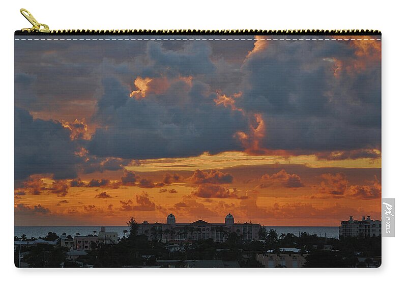 Sunrise Zip Pouch featuring the photograph 40- Stormy Sunrise by Joseph Keane