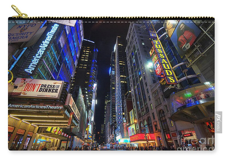 Art Carry-all Pouch featuring the photograph 42nd Street - NYC by Yhun Suarez